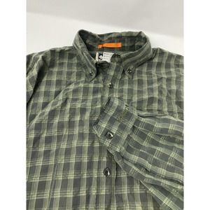 Columbia XCO Long Sleeved Green Plaid Button Down Shirt Medium